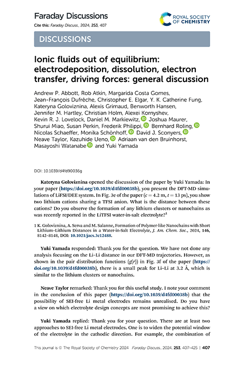 Ionic fluids out of equilibrium: electrodeposition, dissolution, electron transfer, driving forces: general discussion