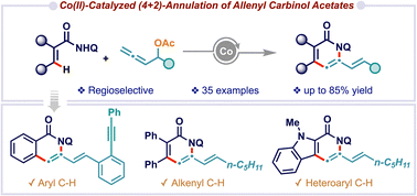 Graphical abstract: Cobalt-catalyzed regioselective (4+2)-annulation of benzamides with allenyl carbinol acetates: access to 3-vinylisoquinolinones