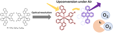Graphical abstract: Application of chiral cationic iridium(iii) complexes for triplet–triplet annihilation up-conversion of photon energy in R-limonene
