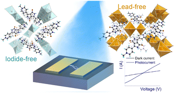 Graphical abstract: Diketopyrrolopyrrole organic cations as strategy for iodide and lead-free hybrid metal–halide based photoconductors