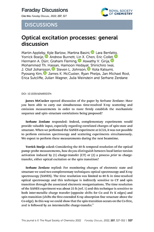 Optical excitation processes: general discussion