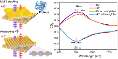 Graphical abstract: Moiré metasurfaces with tunable near-infrared-I chiroptical responses for biomolecular chirality discrimination