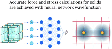 Graphical abstract: Force and stress calculations with a neural-network wave function for solids