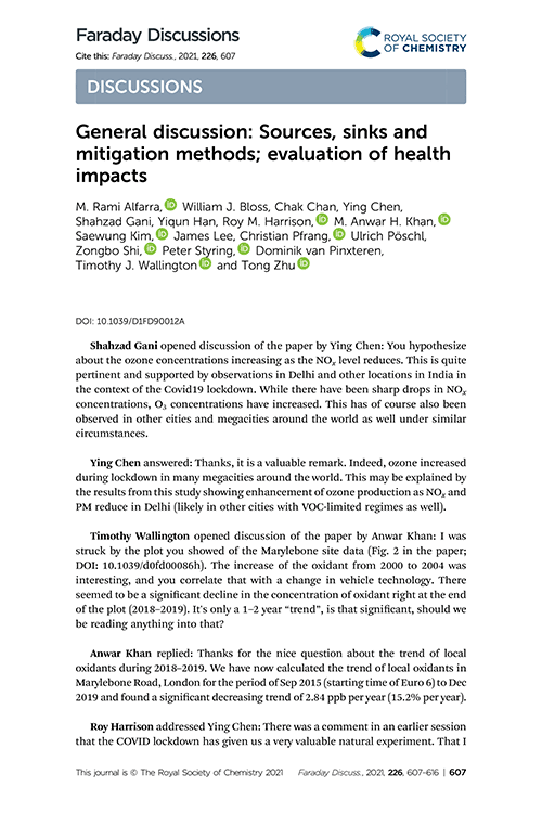 General discussion: Sources, sinks and mitigation methods; evaluation of health impacts