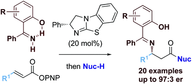 Graphical abstract: Isothiourea-catalyzed formal enantioselective conjugate addition of benzophenone imines to β-fluorinated α,β-unsaturated esters