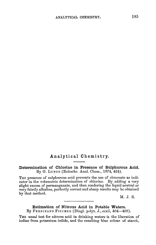 Analytical chemistry