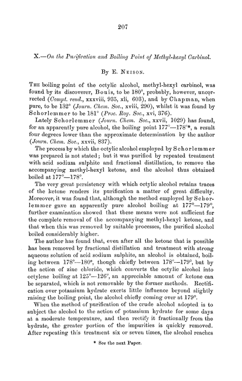 X.—On the purification and boiling point of methyl-hexyl carbinol