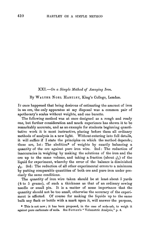 XXI.—On a simple method of assaying iron