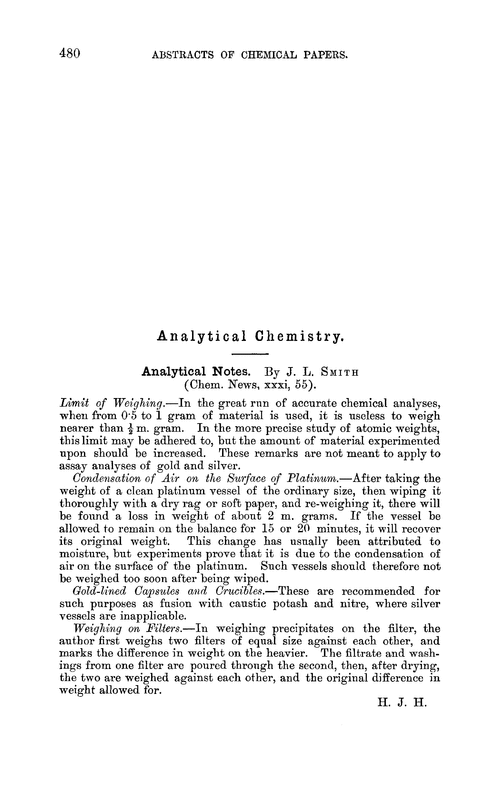Analytical chemistry