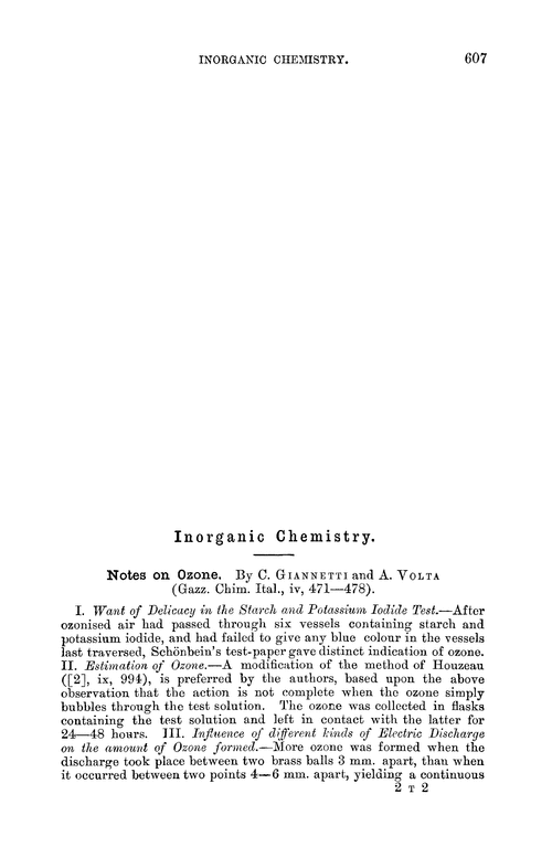 Inorganic chemistry