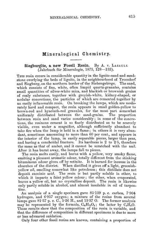 Mineralogical chemistry