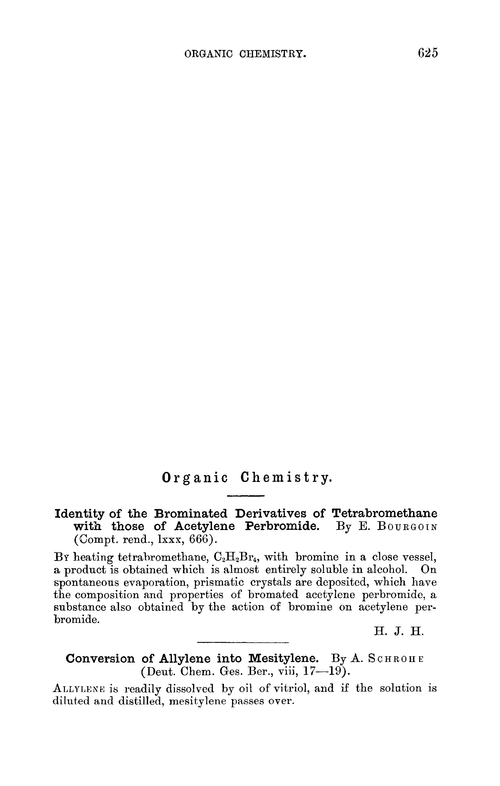 Organic chemistry
