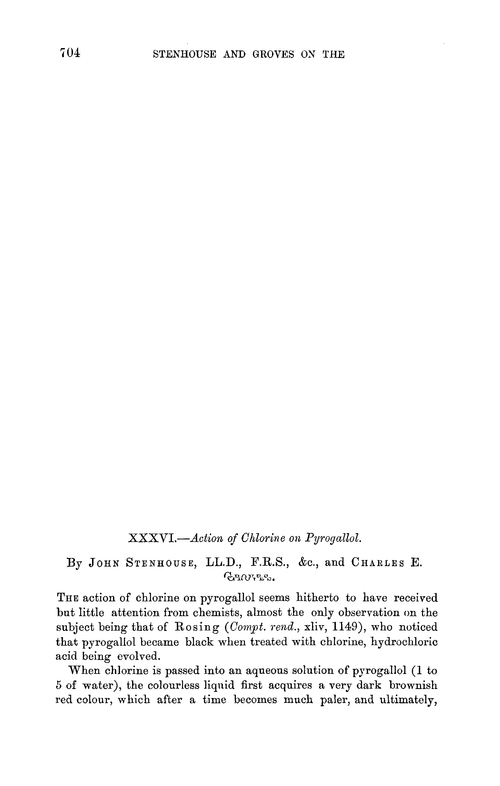 XXXVI.—Action of chlorine on pyrogallol