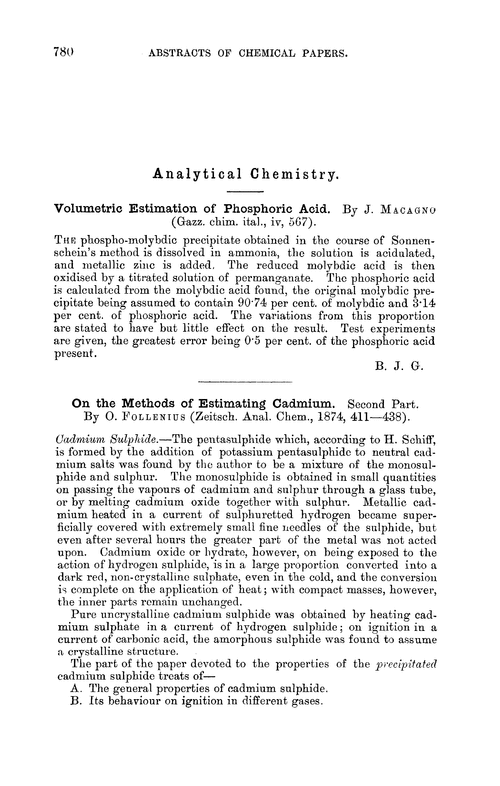 Analytical chemistry