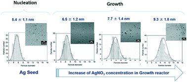 Graphical abstract: Continuous synthesis of tuneable sized silver nanoparticles via a tandem seed-mediated method in coiled flow inverter reactors