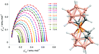 Graphical abstract: Slow-spin relaxation of a low-spin S = 1/2 FeIII carborane complex