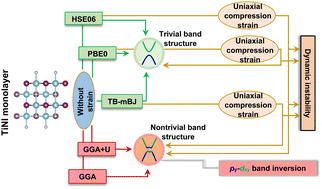 Graphical abstract: New insights into band inversion and topological phase of TiNI monolayer