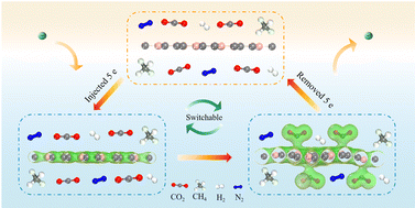 Graphical abstract: Charge-controlled switchable CO2 capture and gas separation using BC3 nanosheets