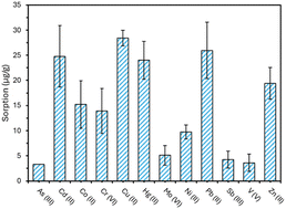 Graphical abstract: Sorption of metal ions onto PET-derived microplastic fibres