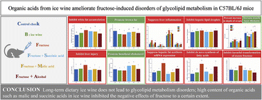 Graphical abstract: Organic acids from ice wine ameliorate fructose-induced disorders of glycolipid metabolism in C57BL/6J mice