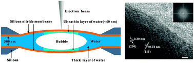 Graphical abstract: Atomic resolution liquid-cell transmission electron microscopy investigations of the dynamics of nanoparticles in ultrathin liquids