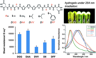 Graphical abstract: Sequence-dependent mechanical, photophysical and electrical properties of pi-conjugated peptide hydrogelators