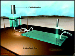 Graphical abstract: Continuous flow microfluidic solution for quantitative analysis of active pharmaceutical ingredient content and kinetic release