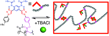 Graphical abstract: Quantifying chloride binding and salt extraction with poly(methyl methacrylate) copolymers bearing aryl-triazoles as anion receptor side chains