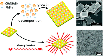 Graphical abstract: Surface engineering for improved stability of CH3NH3PbBr3 perovskite nanocrystals