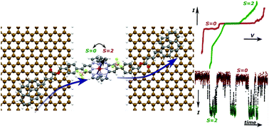 Graphical abstract: Spin-state dependent conductance switching in single molecule-graphene junctions