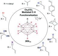 Graphical abstract: Cesium carbonate mediated C–H functionalization of perhalogenated 12-vertex carborane anions