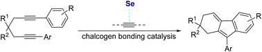 Graphical abstract: Activation of alkynes by chalcogen bonding: a Se⋯π interaction catalyzed intramolecular cyclization of 1,6-diynes