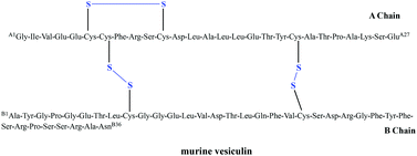 Graphical abstract: Synthesis of the IGF-II-like hormone vesiculin using regioselective formation of disulfide bonds