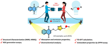 Graphical abstract: Synthesis and evaluation of photophysical, electrochemical, and ROS generation properties of new chalcogen-naphthoquinones-1,2,3-triazole hybrids