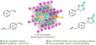 Graphical abstract: Auto-relay catalysis for the oxidative carboxylation of alkenes into cyclic carbonates by a MOF catalyst