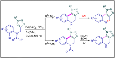 Graphical abstract: Pd-catalyzed intramolecular C–H activation for the synthesis of fused-1,2,3-triazole quinolines and dihydroquinolines