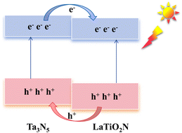 Graphical abstract: Mechanistic elucidation of Ta3N5/LaTiO2N heterojunction formation for improving photocatalytic activity