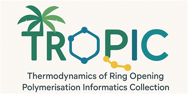 Graphical abstract: Thermodynamics of Ring-Opening Polymerisation Informatics Collection (TROPIC): a database to enable polymer chemical recycling
